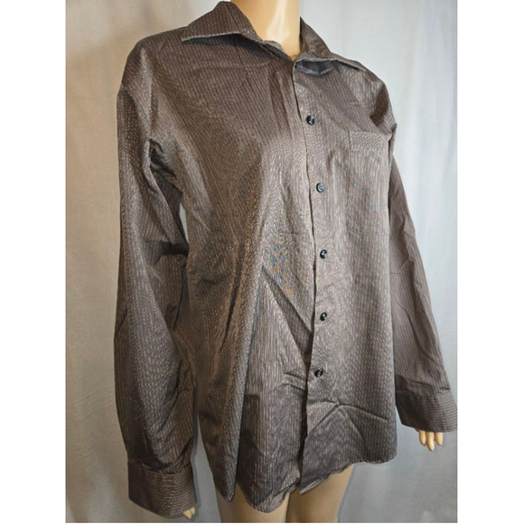 Joseph and Feiss | Mens | Dress Shirt | Olive and Orange | Size Medium - Picture 3 of 6